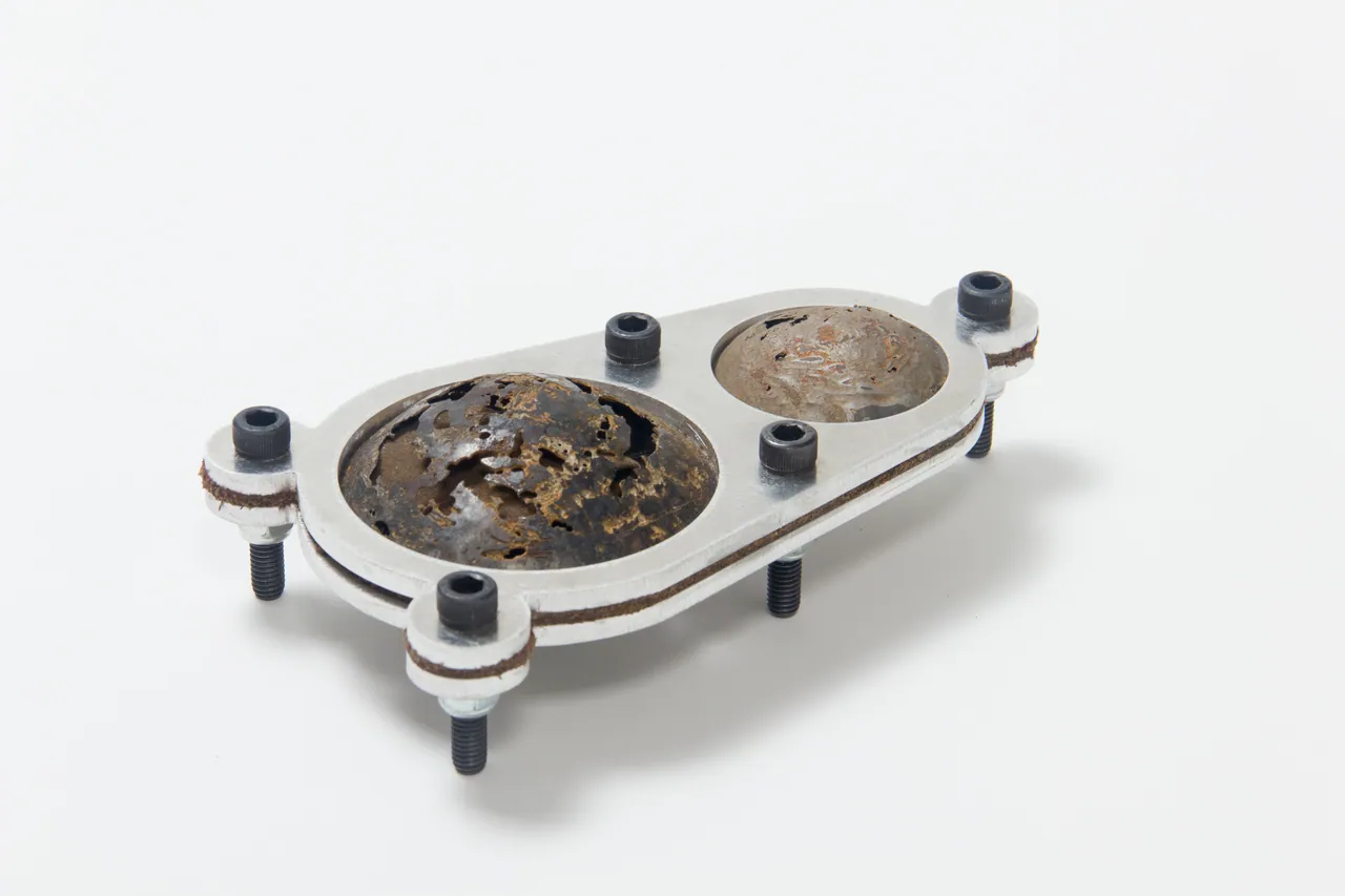 Fragrance Container II, Alpacca, Aluminum, Iron, Rubber
