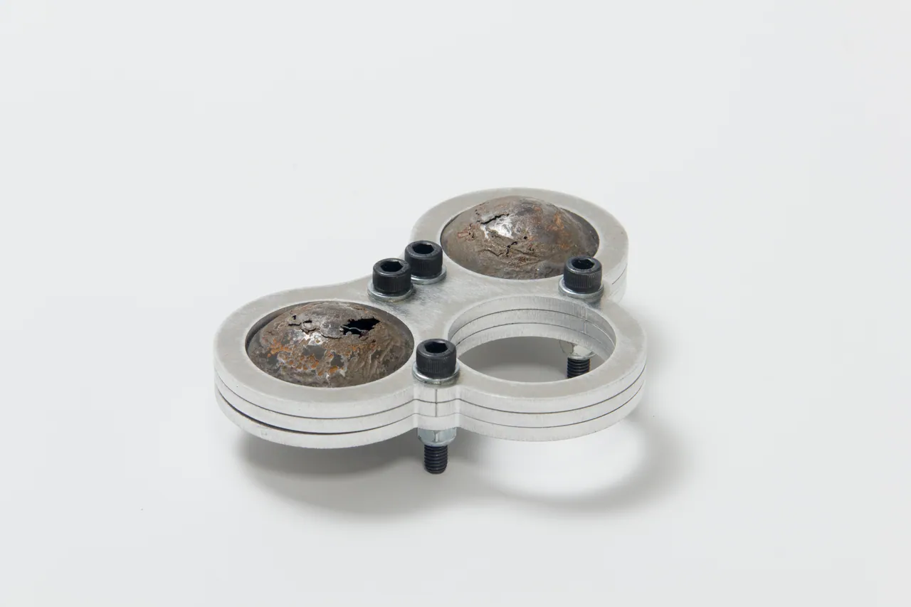 Fragrance Container III, Alpacca, Aluminum, Iron, Rubber